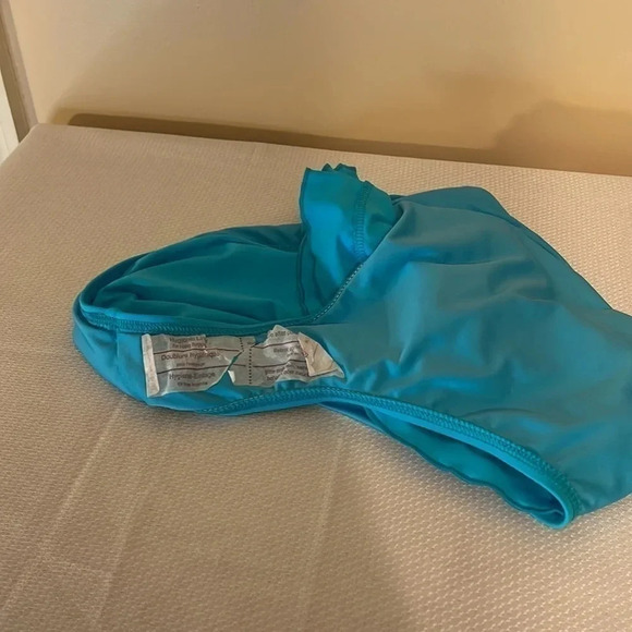 Lands end women’s bathing suit 10 bottom bikini skirt swim solid basic blue - Picture 6 of 7